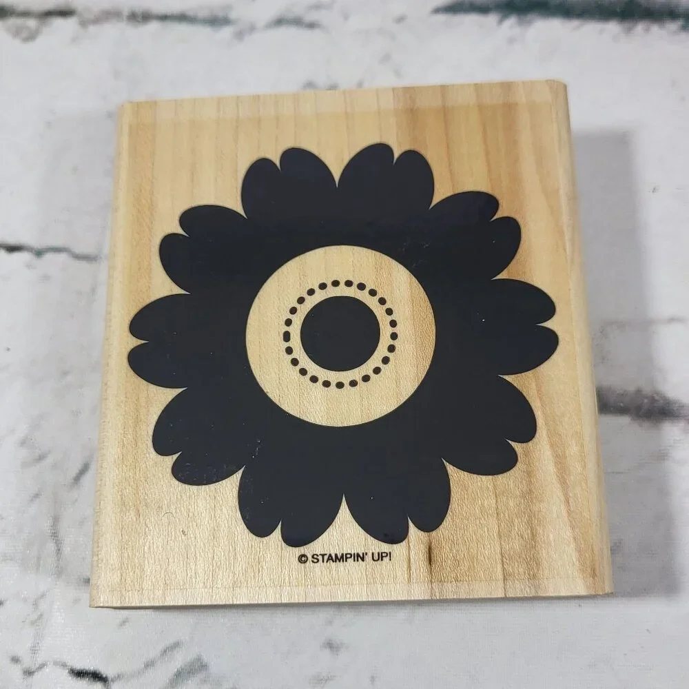 Stampin Up! Rubber Flower Stamps Set Of 5 Floral Design Wood-Mounted Crafting To